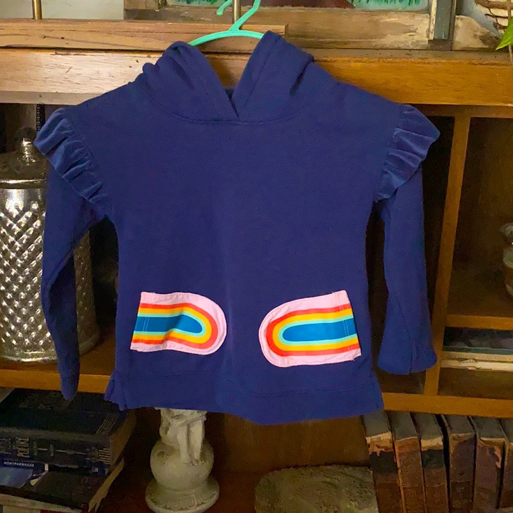 Cat & Jack • Blue Ruffled Rainbow Hoodie